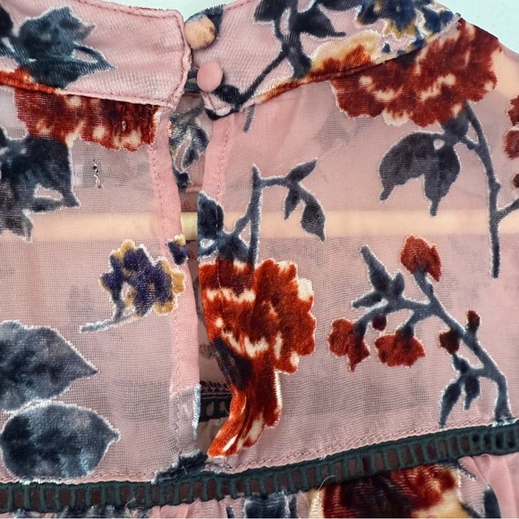 Miss Me Pink Floral Velvet Blouse 🧺 - Picture 5 of 8